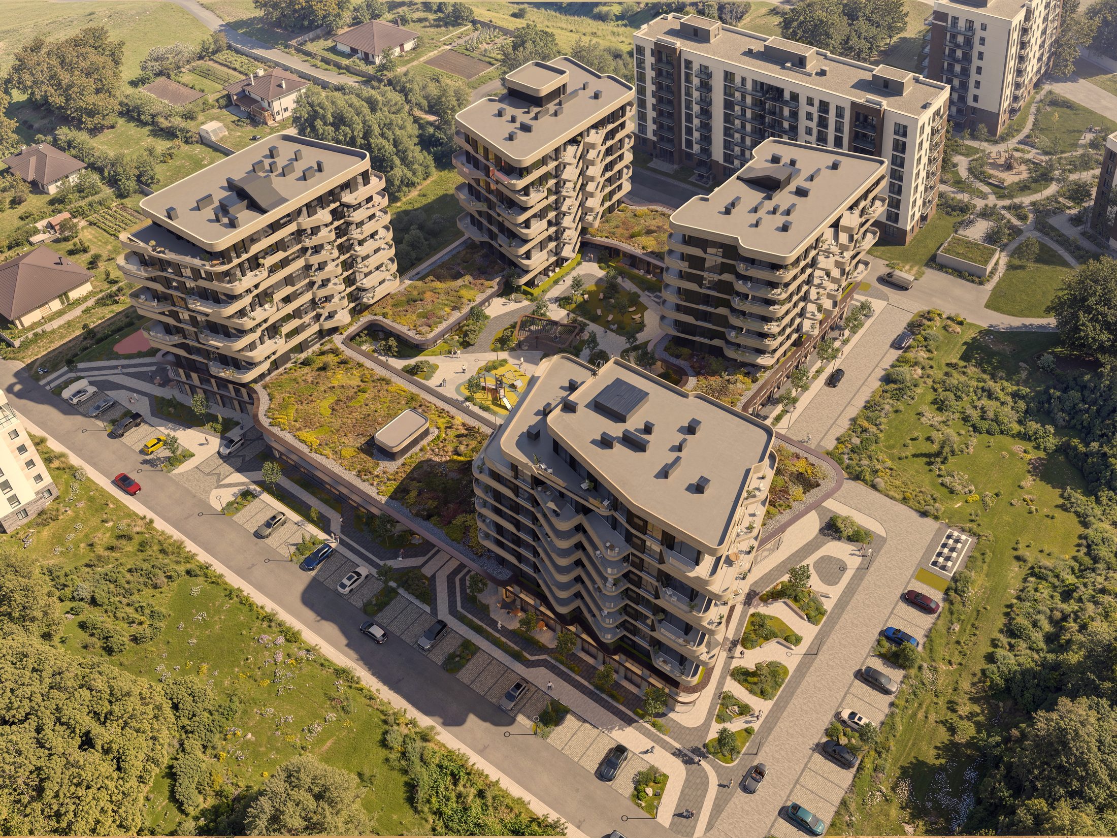 Генплан ЖК Liberville з обʼєктами інфраструктури